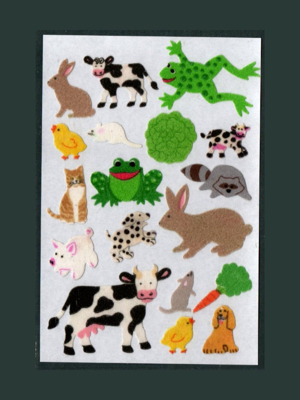 Sandylion Fuzzy Mixed Animal Vintage Sticker Soup New Backing